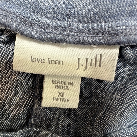 J. Jill Love Linen Blue Flowy Comfort Pants, XL - Picture 4 of 5